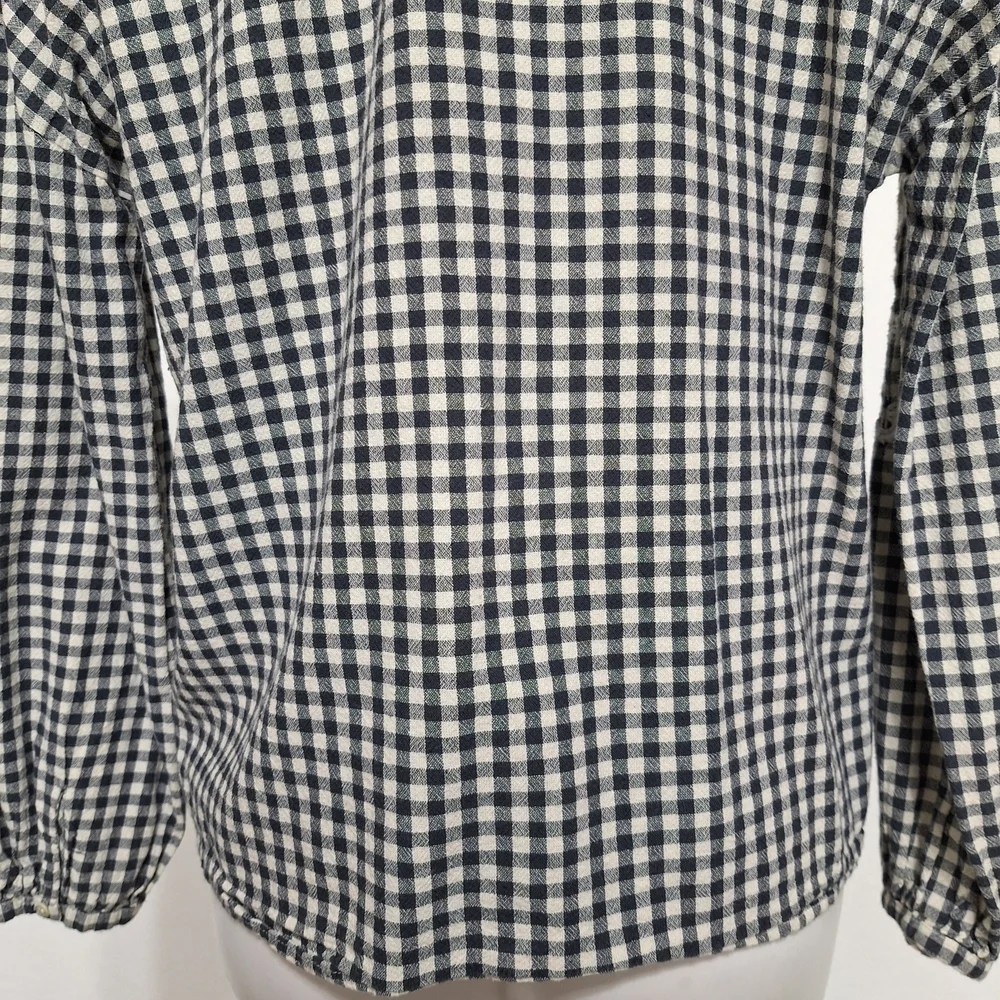 ZARA Trafaluc Gingham Coquette Cottagecore Bohemian Embroidered Babydoll Top M